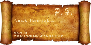 Panák Henrietta névjegykártya