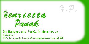 henrietta panak business card